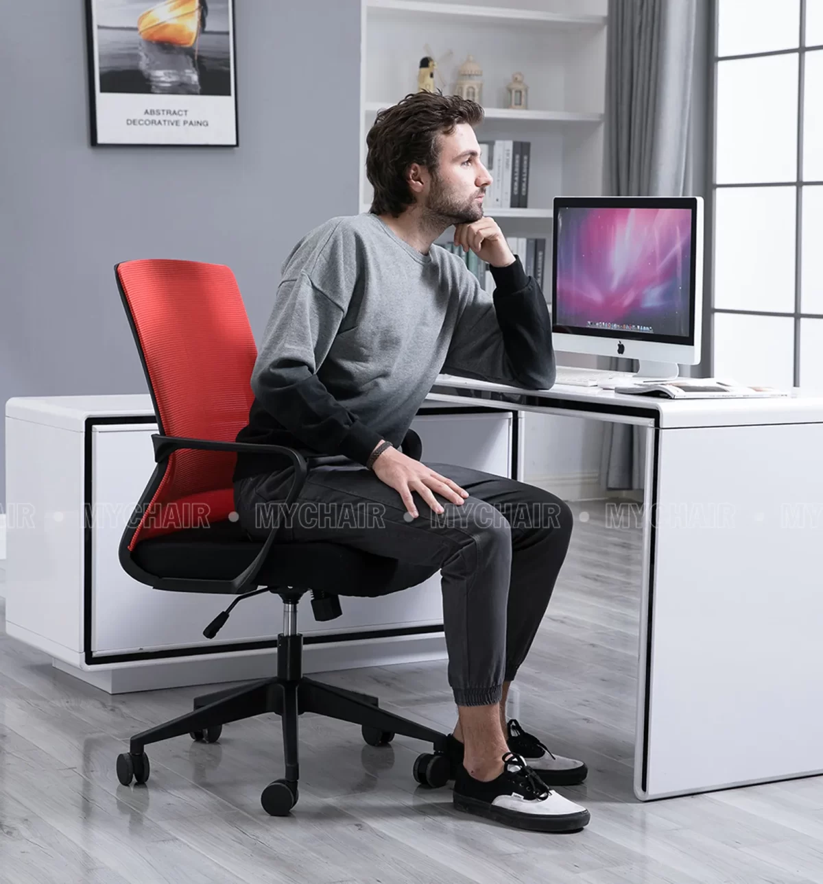 Ghế Xoay Lưới Nỉ Cao Cấp Nhập Khẩu MyChair FM022B