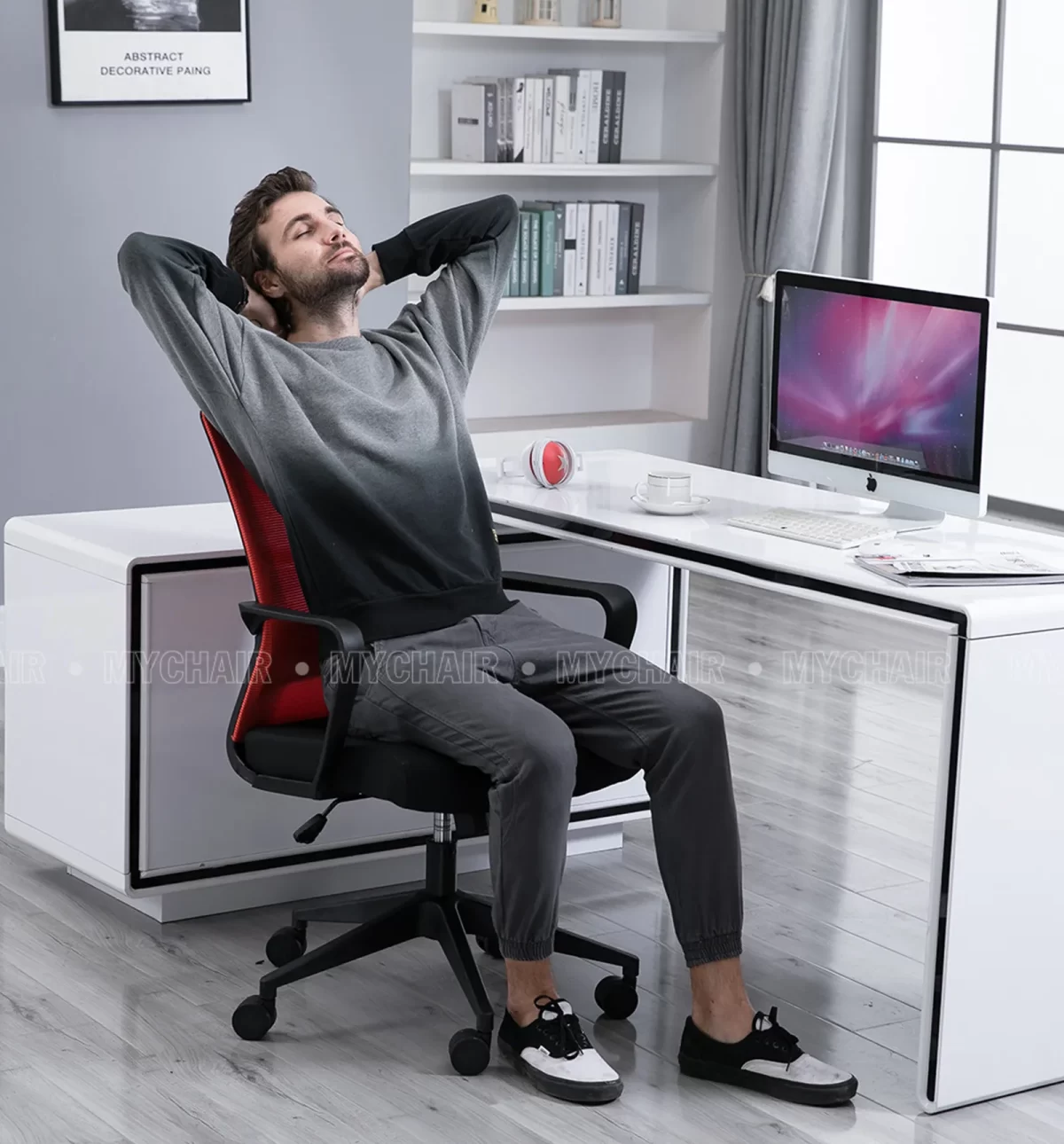 Ghế Xoay Lưới Nỉ Cao Cấp Nhập Khẩu MyChair FM022B