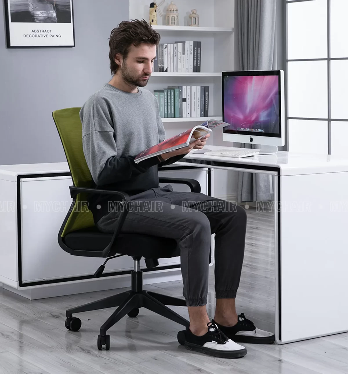Ghế Xoay Lưới Nỉ Cao Cấp Nhập Khẩu MyChair FM022B