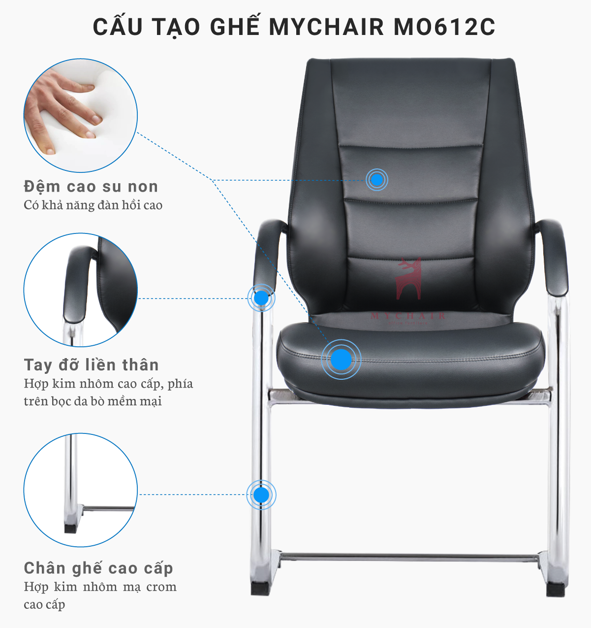 Ghế Phòng Họp Da Cao Cấp Nhập Khẩu MO612C