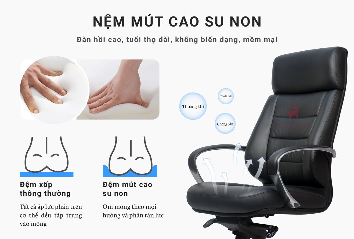 Ghế Giám Đốc Da Cao Cấp Nhập Khẩu MyChair MO612A Ghế Giám Đốc Da Cao Cấp Nhập Khẩu MyChair MO612A