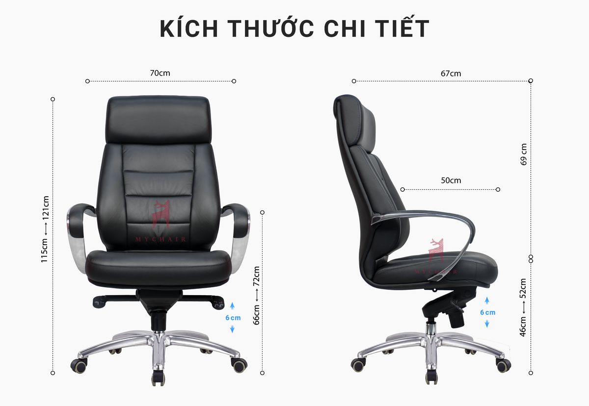 Ghế Giám Đốc Da Cao Cấp Nhập Khẩu MyChair MO612A Ghế Giám Đốc Da Cao Cấp Nhập Khẩu MyChair MO612A