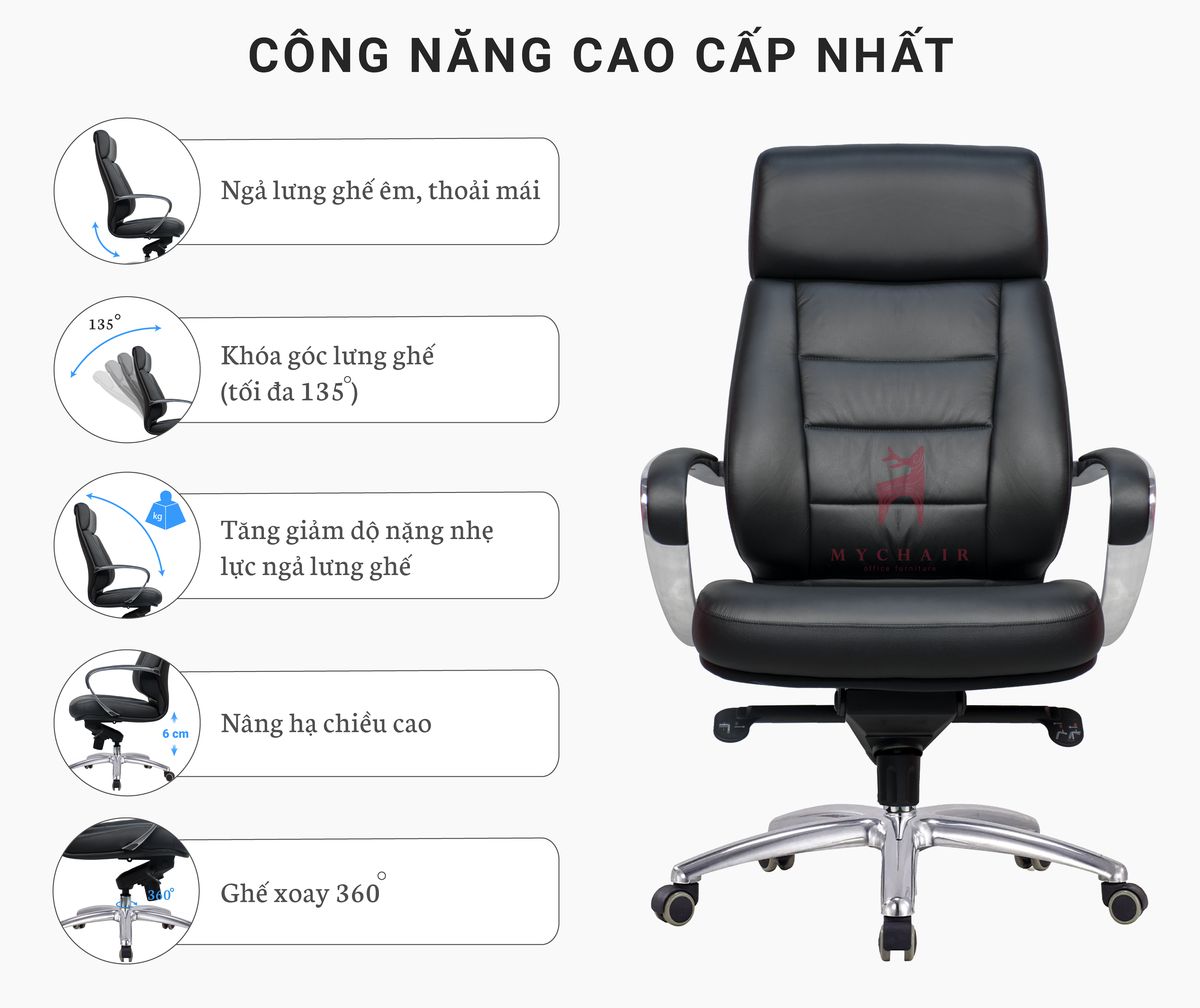 Ghế Giám Đốc Da Cao Cấp Nhập Khẩu MyChair MO612A Ghế Giám Đốc Da Cao Cấp Nhập Khẩu MyChair MO612A