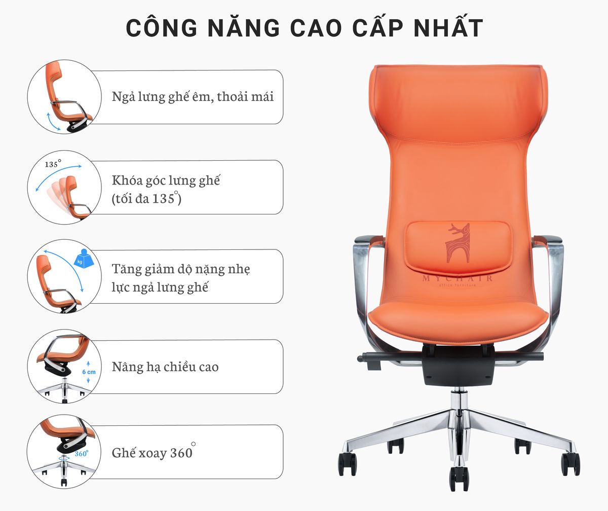 Ghế Giám Đốc Da Cao Cấp Nhập Khẩu MyChair FA11F Ghế Giám Đốc Da Cao Cấp Nhập Khẩu MyChair FA11F