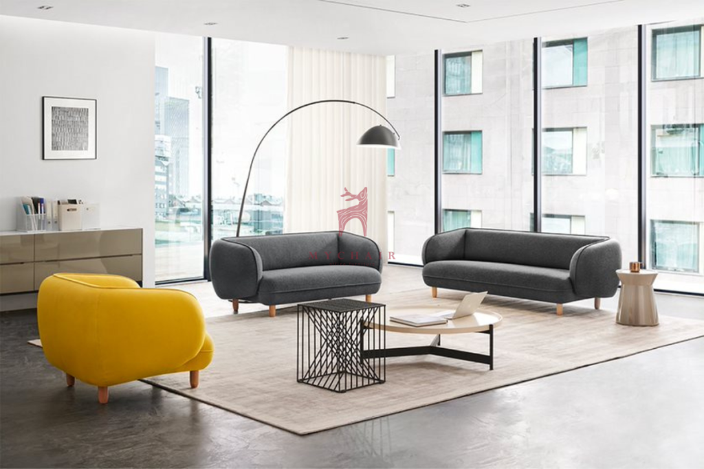 Sofa vải cao cấp với những đường nét uốn lượn mềm mại sang trọng và đẳng cấp 