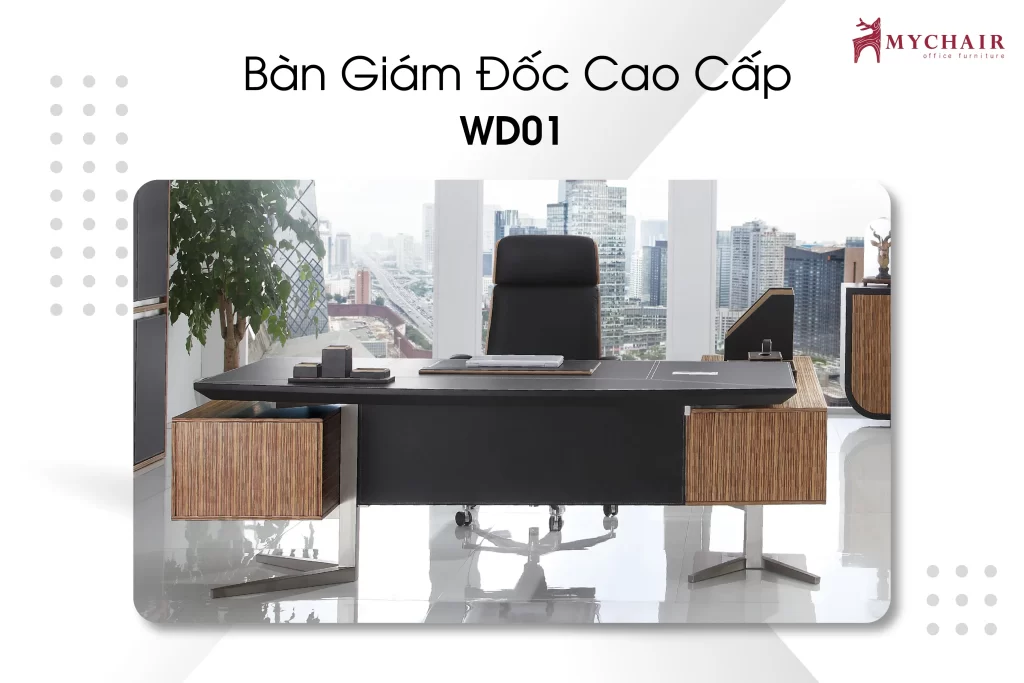 Mẫu bàn giám đốc gỗ cao cấp nhập khẩu WD01
