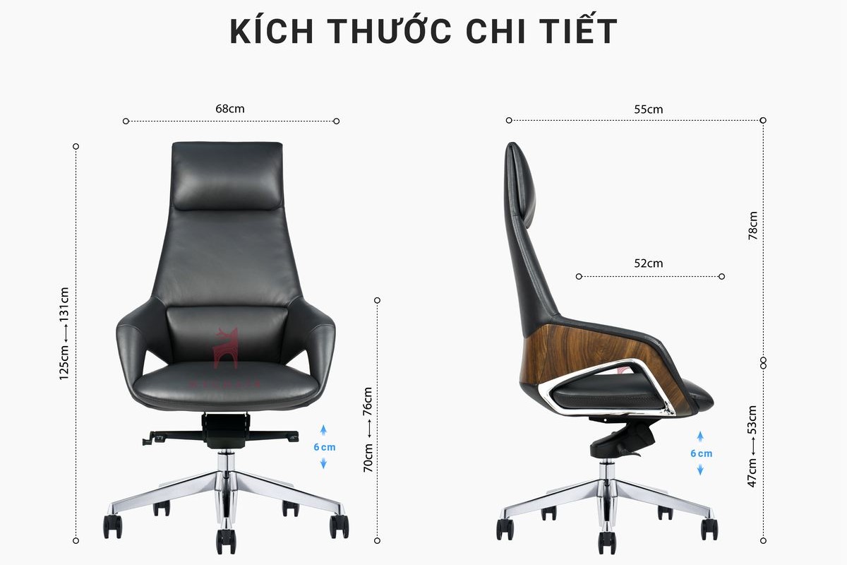 Kích thước ghế làm việc văn phòng