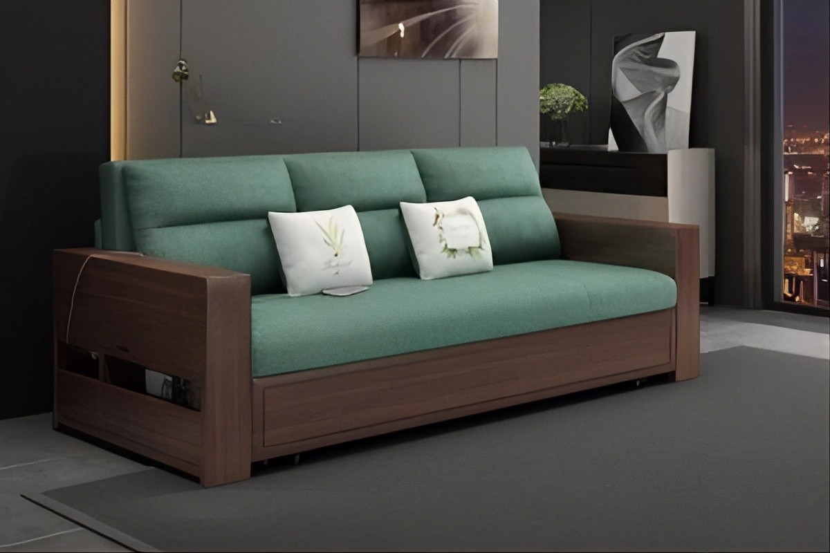 Ghế sofa 2 trong 1 khung gỗ