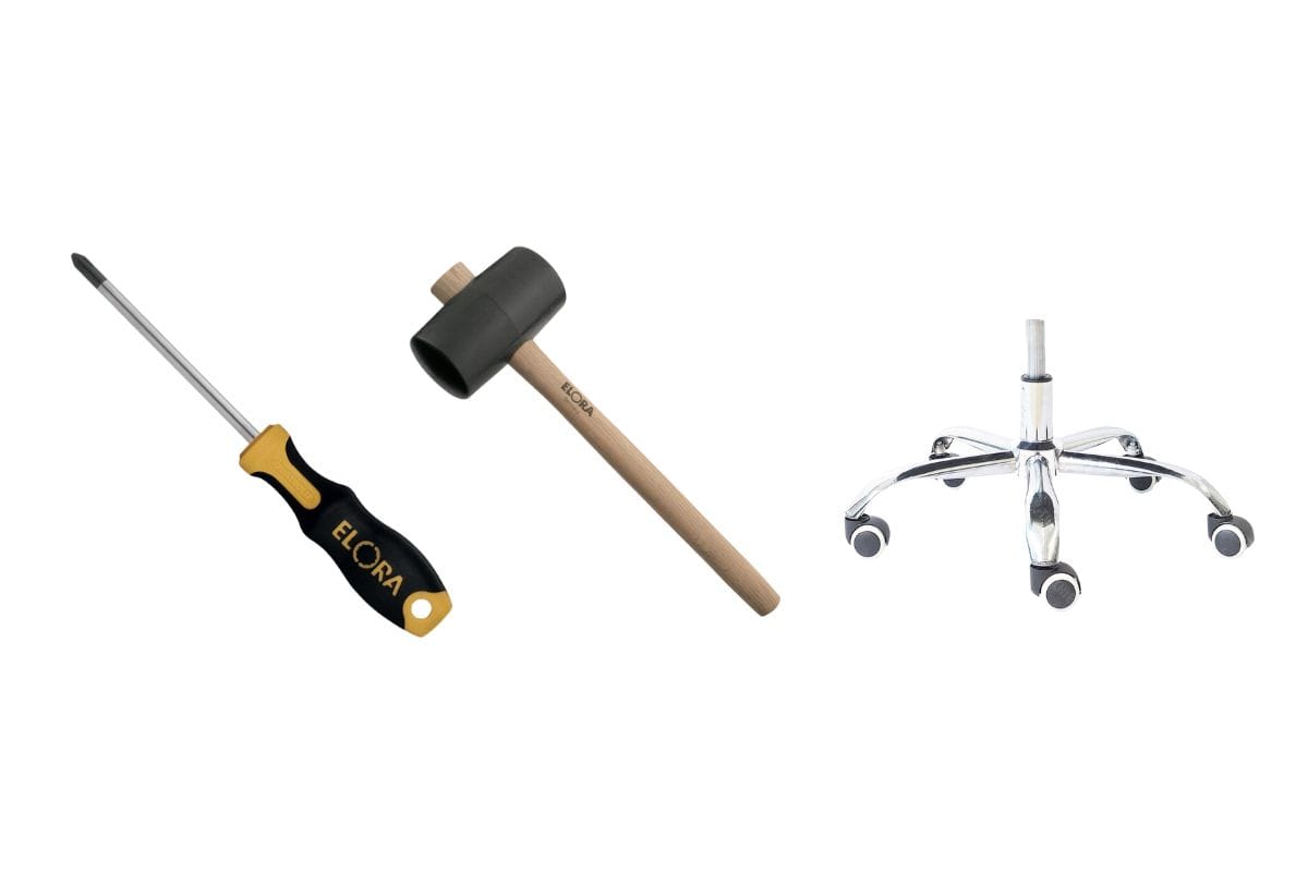 Chuẩn bị dụng cụ thay chân ghế giám đốc bị gãy