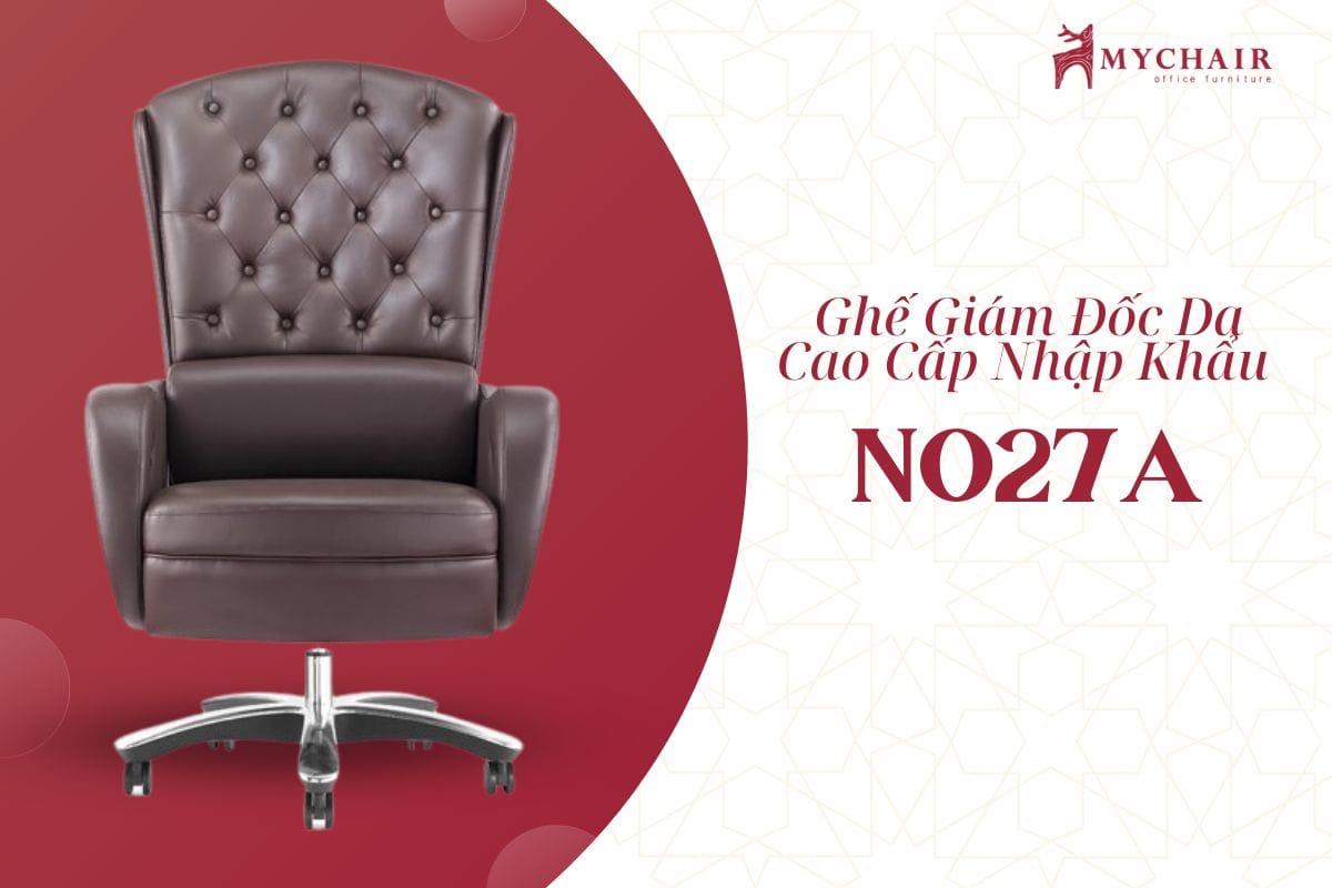 Ghế giám đốc da màu nâu cao cấp NO27A