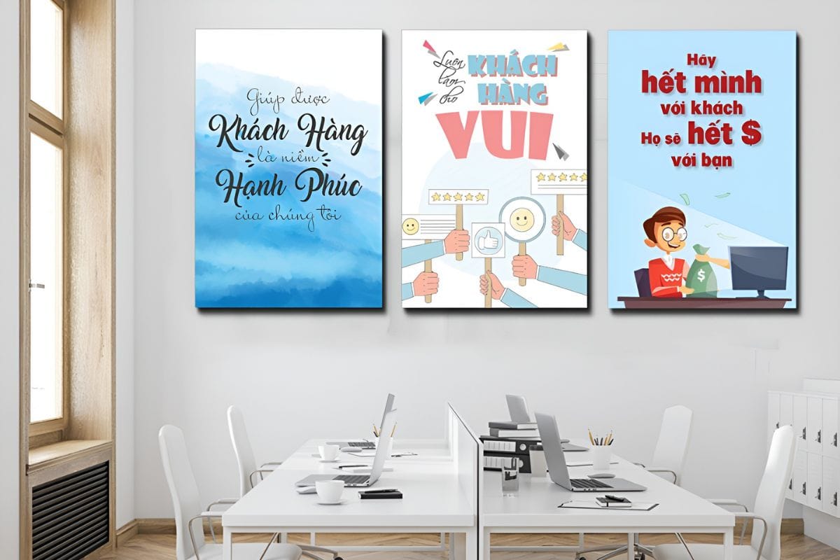 Tranh slogan trong văn phòng phù hợp với không gian nào?