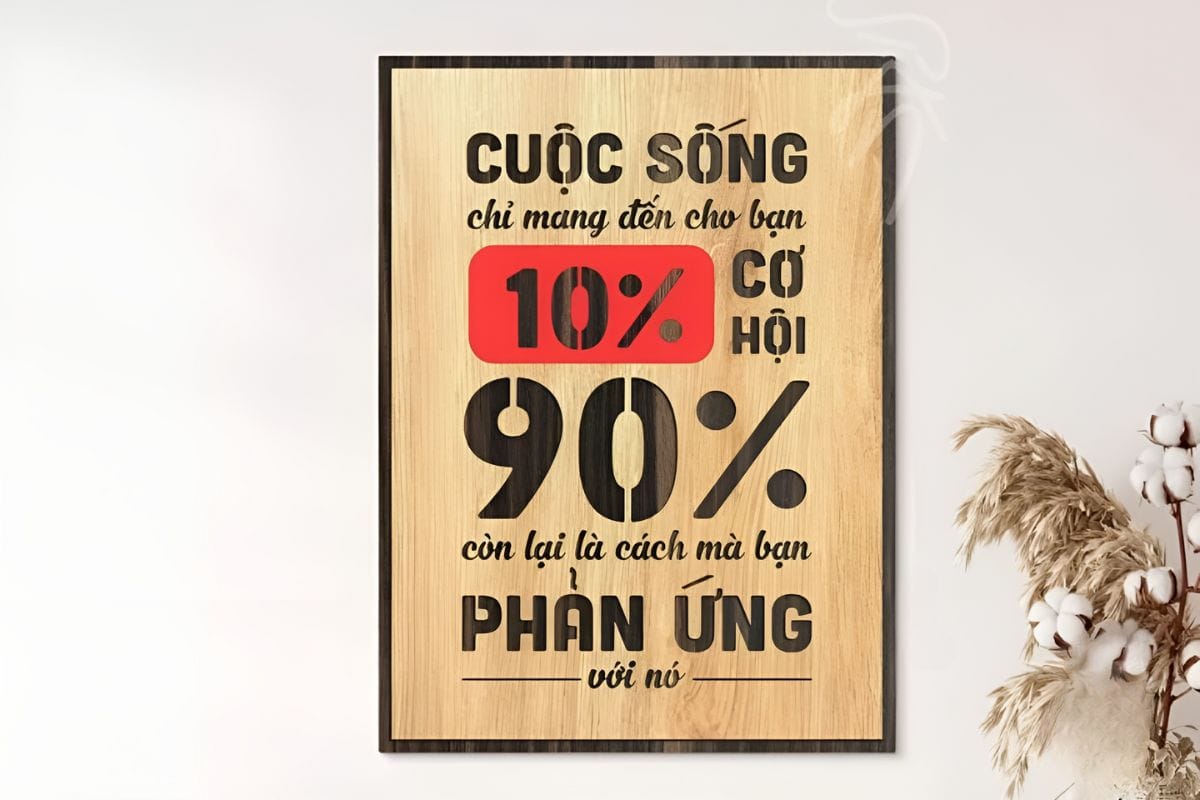 Tranh slogan treo văn phòng tiếng việt truyền động lực