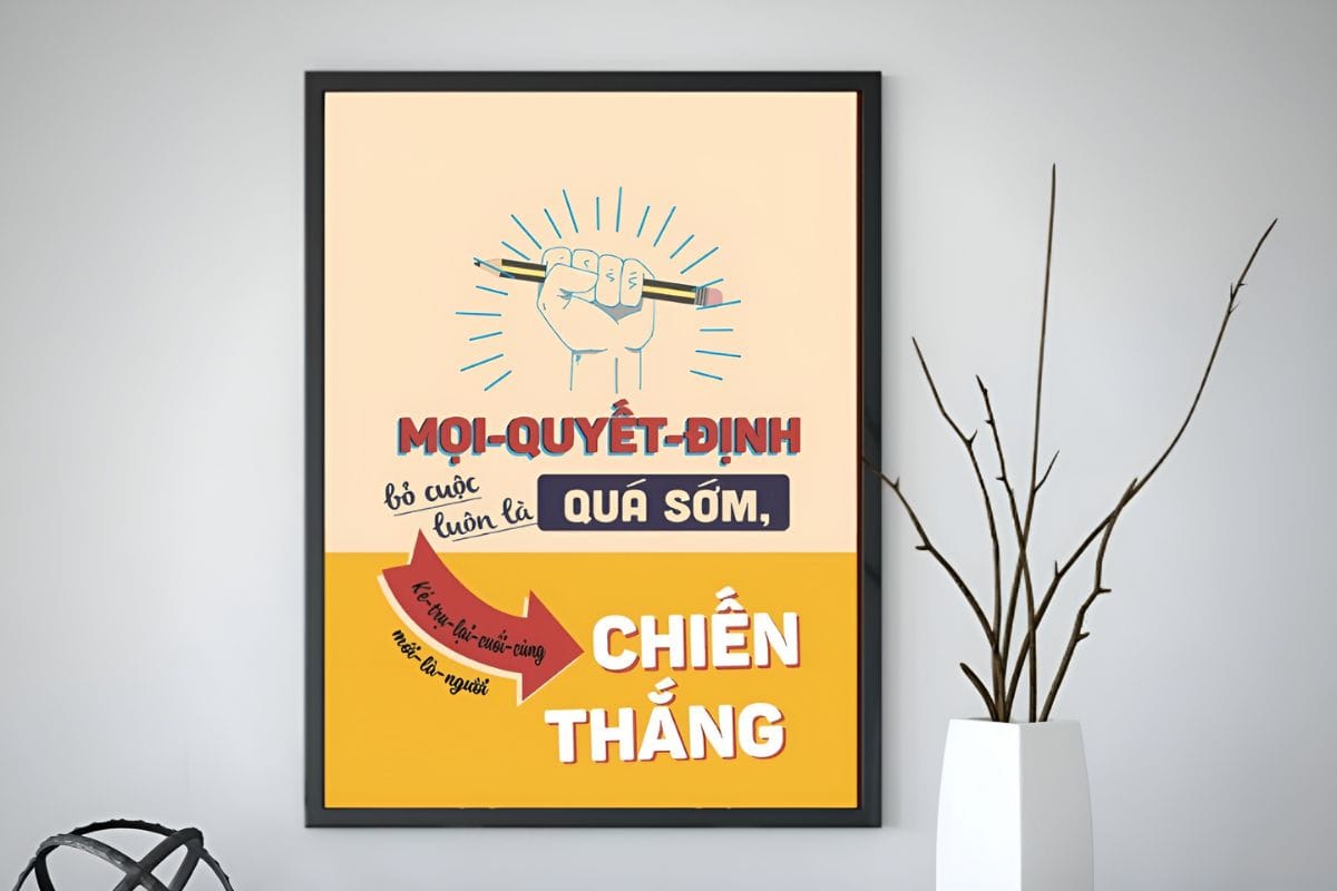 Tranh slogan treo trong văn phòng