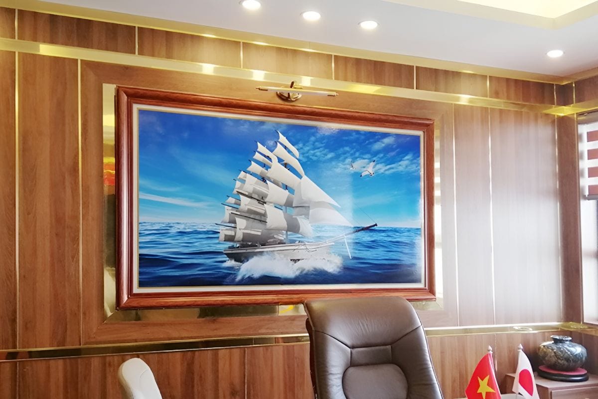 Tranh treo phòng họp Thuận buồm xuôi gió