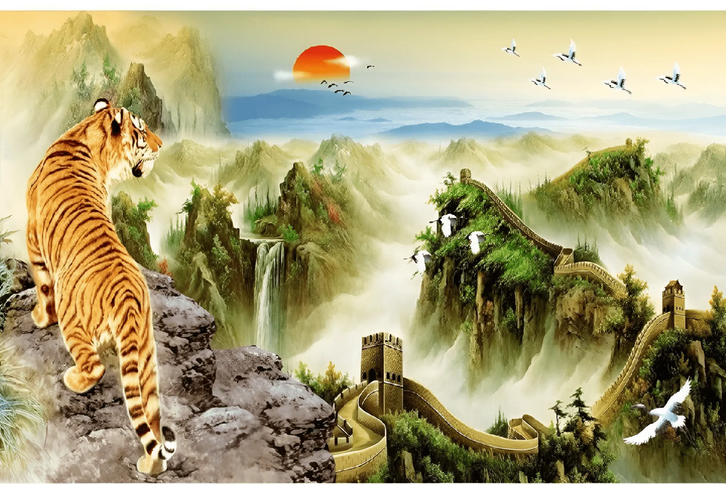Tranh mãnh hổ treo văn phòng