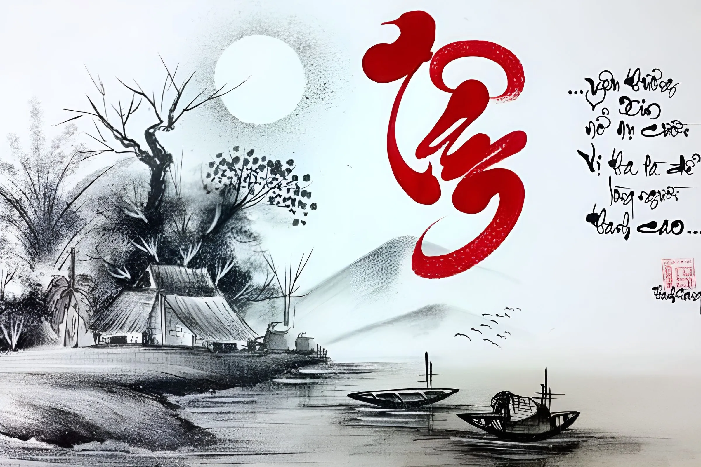 Tranh thư pháp treo văn phòng