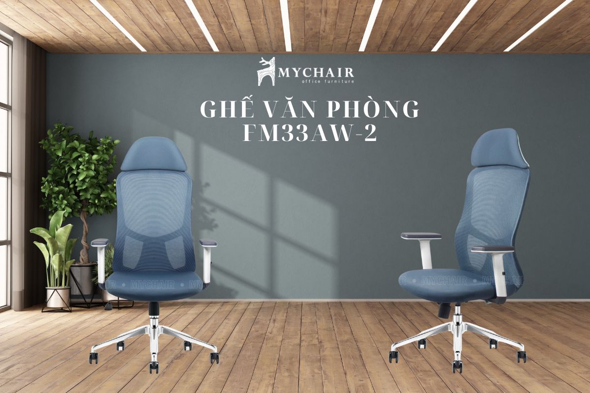 Ghế gaming chân xoay lưới nỉ cao cấp FM33AW-2