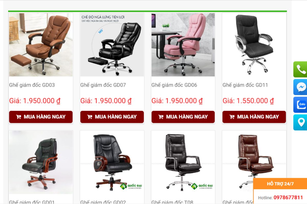 Nội thất Quốc Đại - Địa chỉ mua ghế giám đốc quận Nam Từ Liêm đa mẫu mã