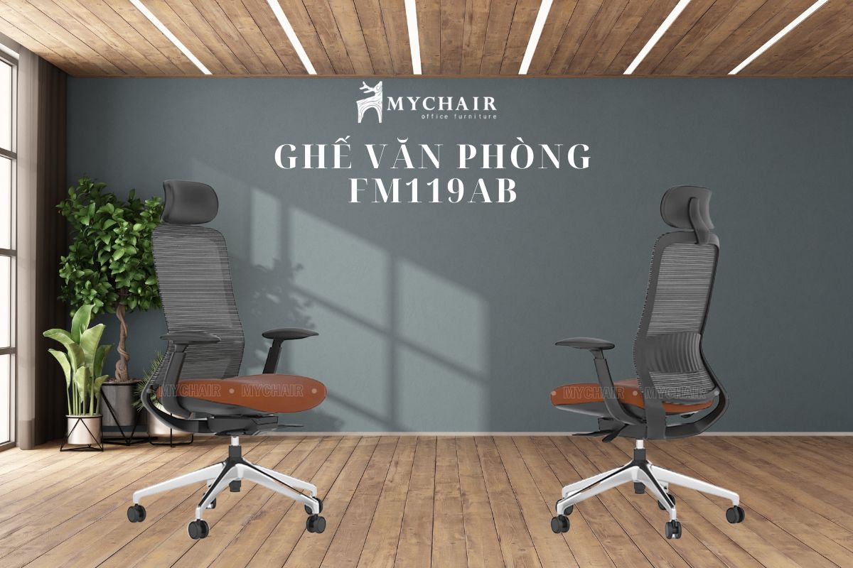 Ghế công thái học lưới nỉ cao cấp, hiện đại FM119AB