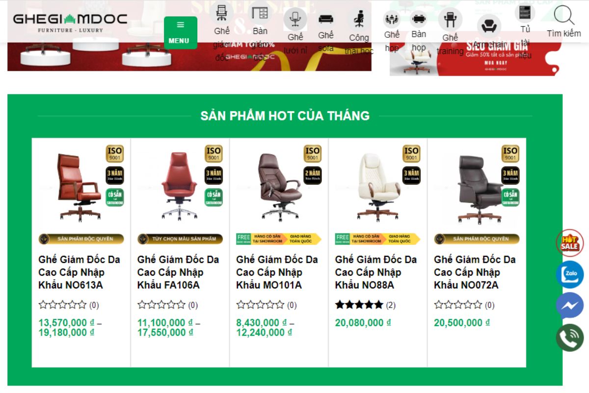 GHEGIAMDOC - Địa chỉ mua ghế giám đốc quận Nam Từ Liêm cao cấp