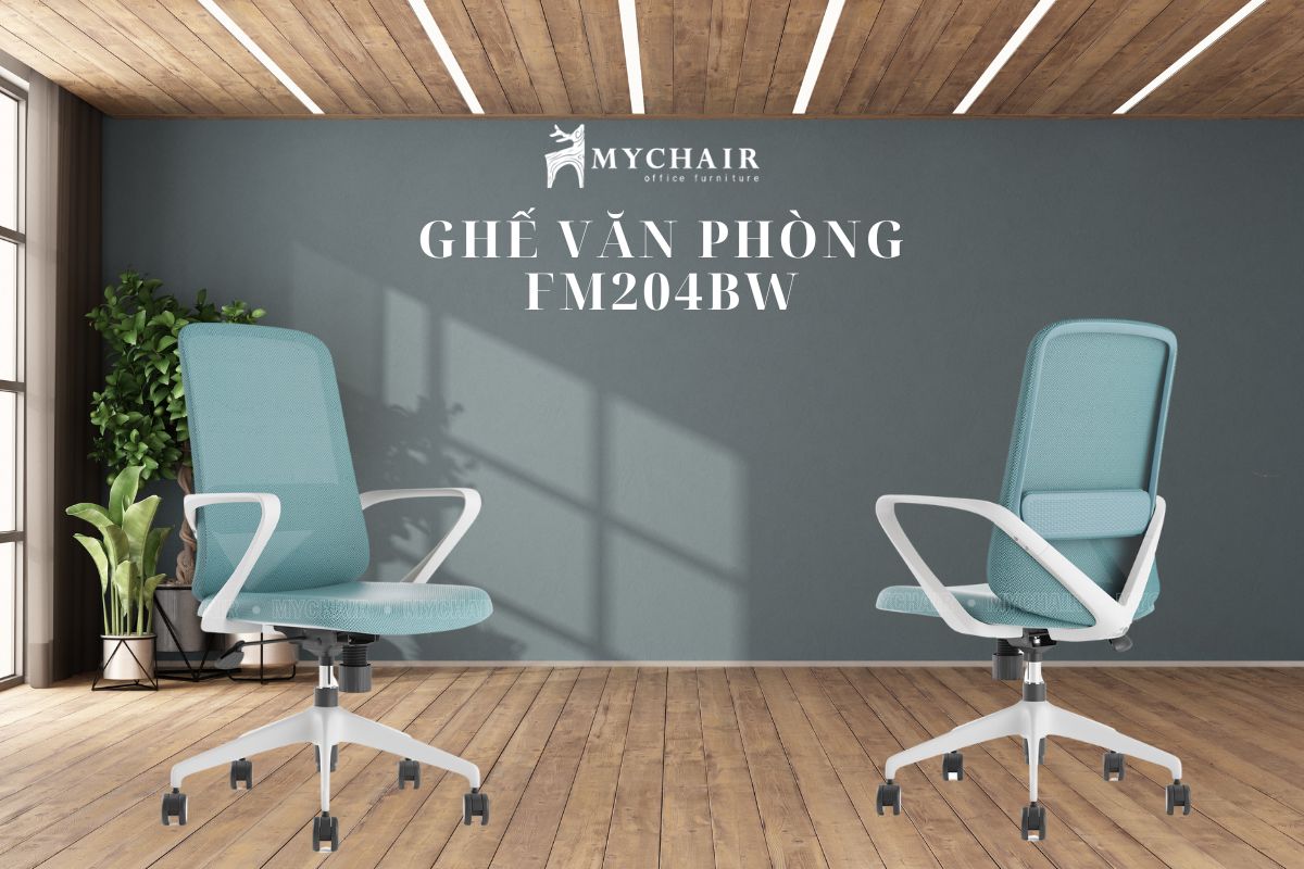 Ghế công thái học xoay lưới nỉ nhập khẩu FM204BW