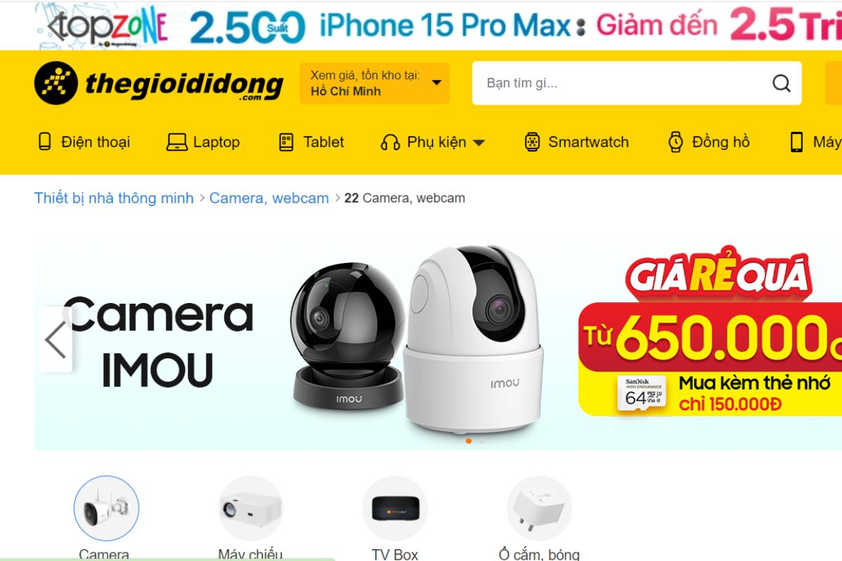 Thế giới di động - Đơn vị cung cấp camera phòng họp trực tuyến uy tín