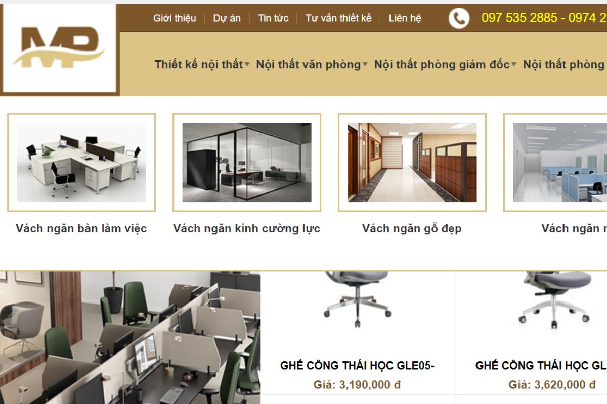 Nội thất mạnh phát cung cấp vách ngăn cho phòng họp