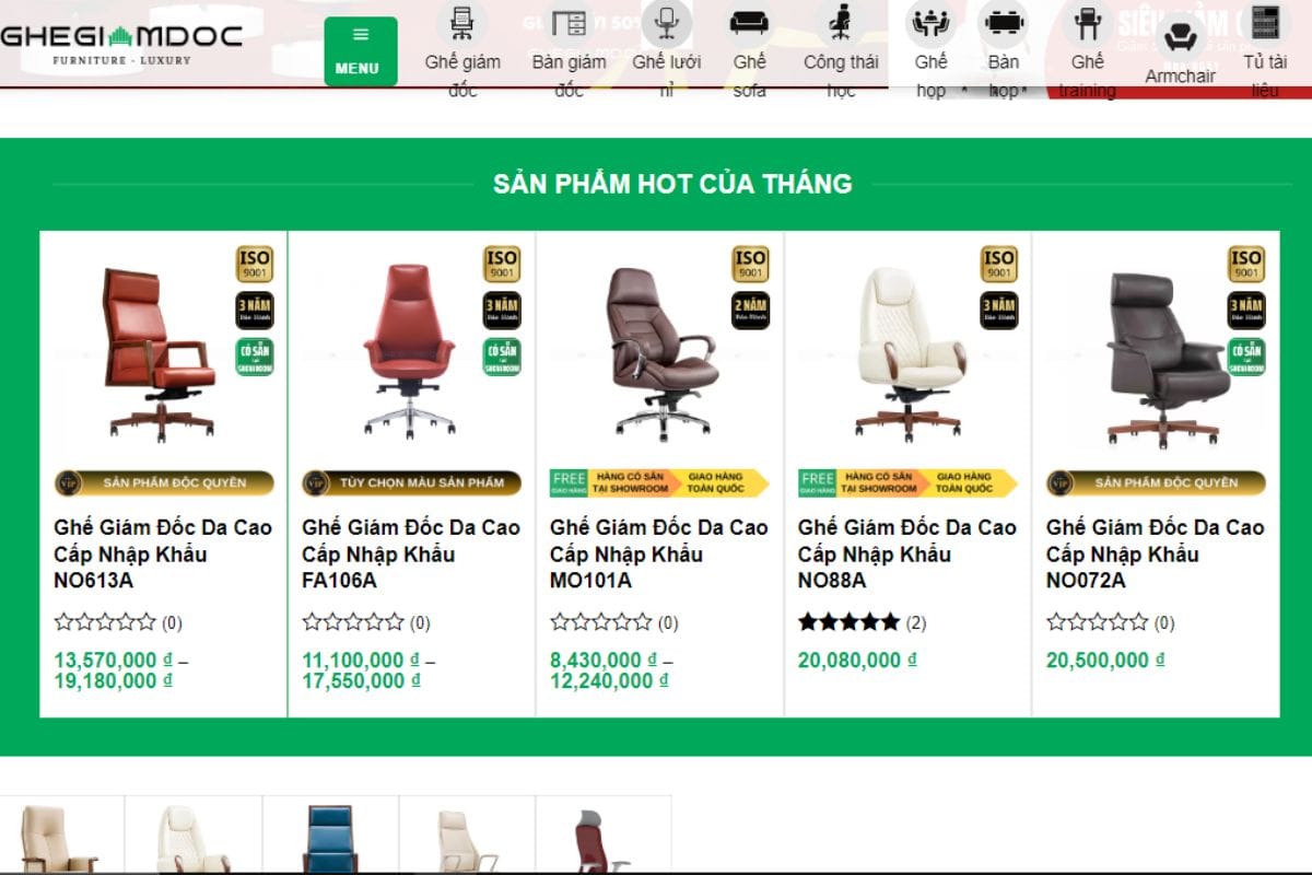 GHEGIAMDOC - Địa chỉ mua ghế giám đốc quận 4 uy tín