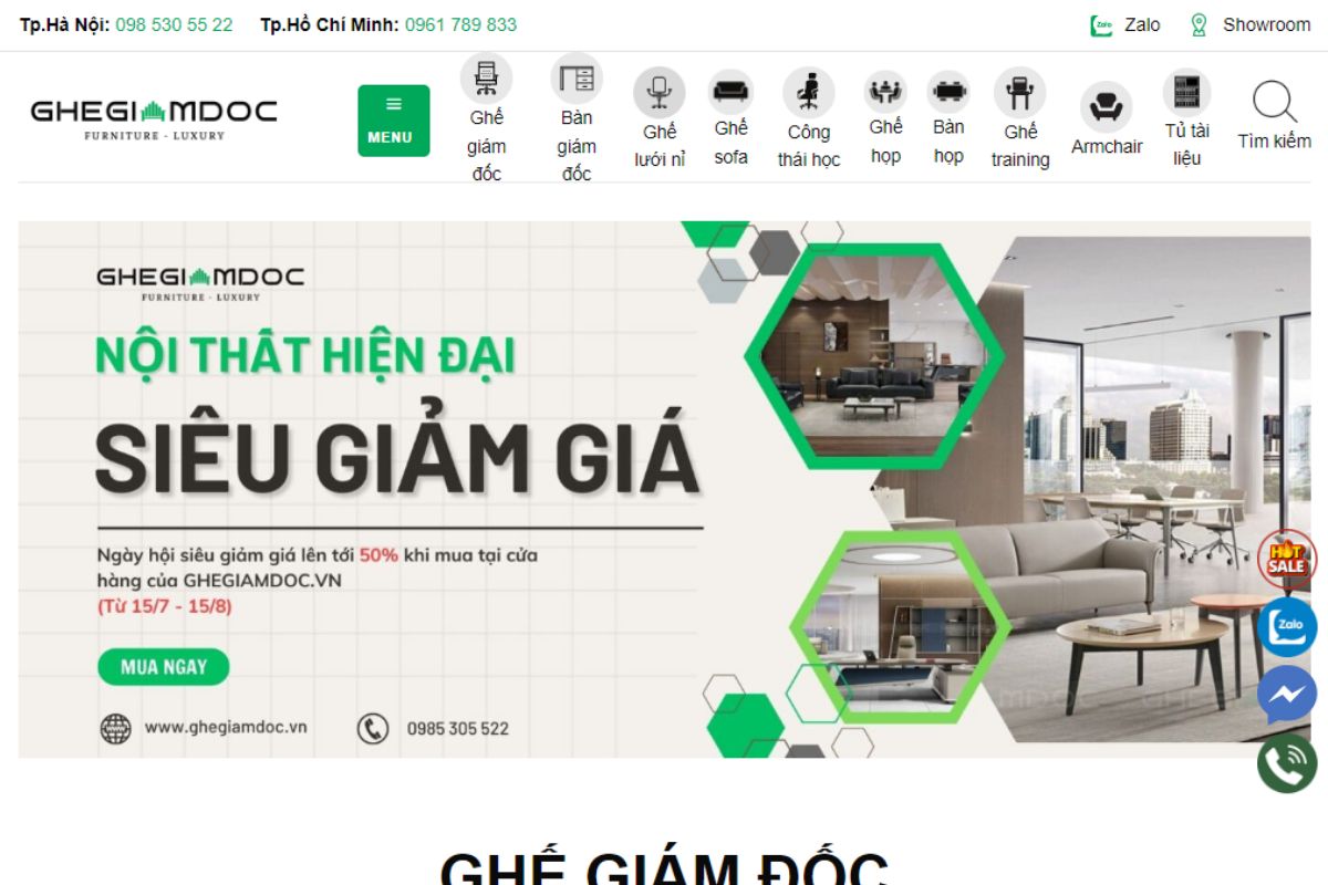 GHEGIAMDOC - Địa chỉ mua bàn giám đốc quận 5 giá tốt