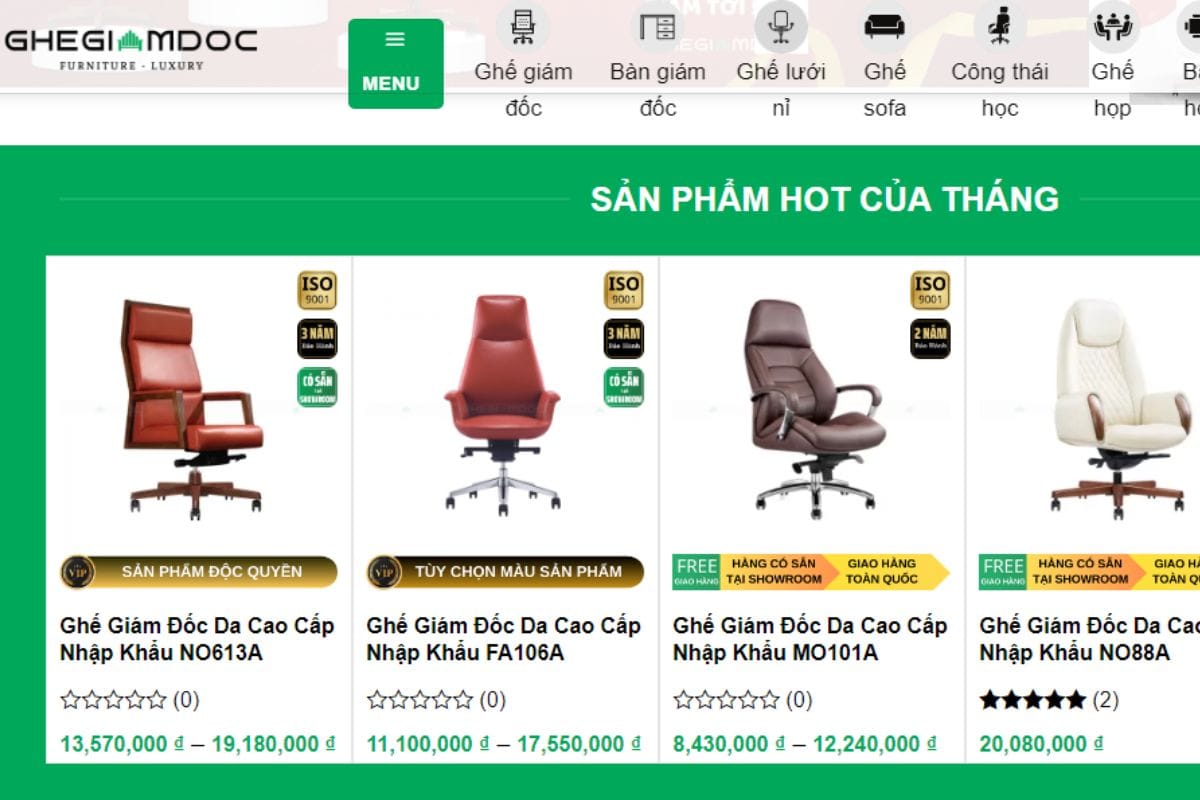 GHEGIAMDOC - Địa chỉ mua ghế giám đốc quận 5 uy tín