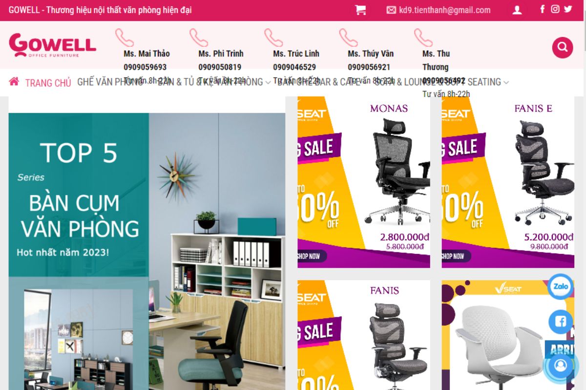 Gowell - Địa chỉ mua bàn giám đốc quận Tân Bình giá rẻ