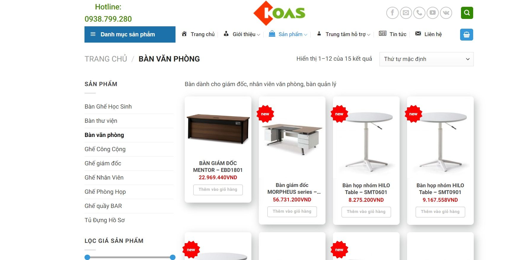 KOAS Việt Nam - Địa chỉ mua bàn giám đốc quận 7 uy tín