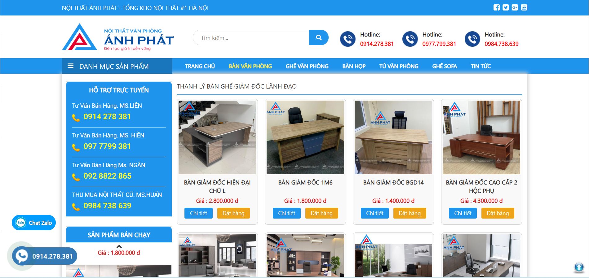 Nội thất Ánh Phát - Địa chỉ mua ghế giám đốc quận Hoàng Mai chất lượng