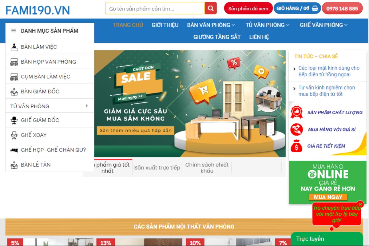 Nội thất Fami190- Địa chỉ mua bàn giám đốc quận Nam Từ Liêm giá rẻ