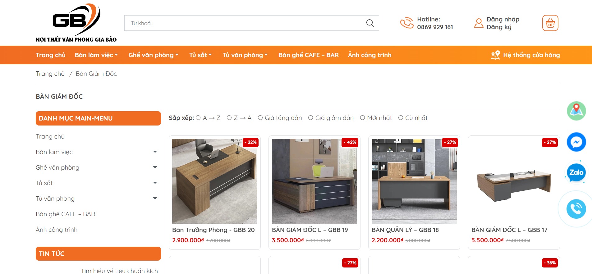 Nội thất Gia Bảo - Địa chỉ mua bàn giám đốc quận Thủ Đức uy tín