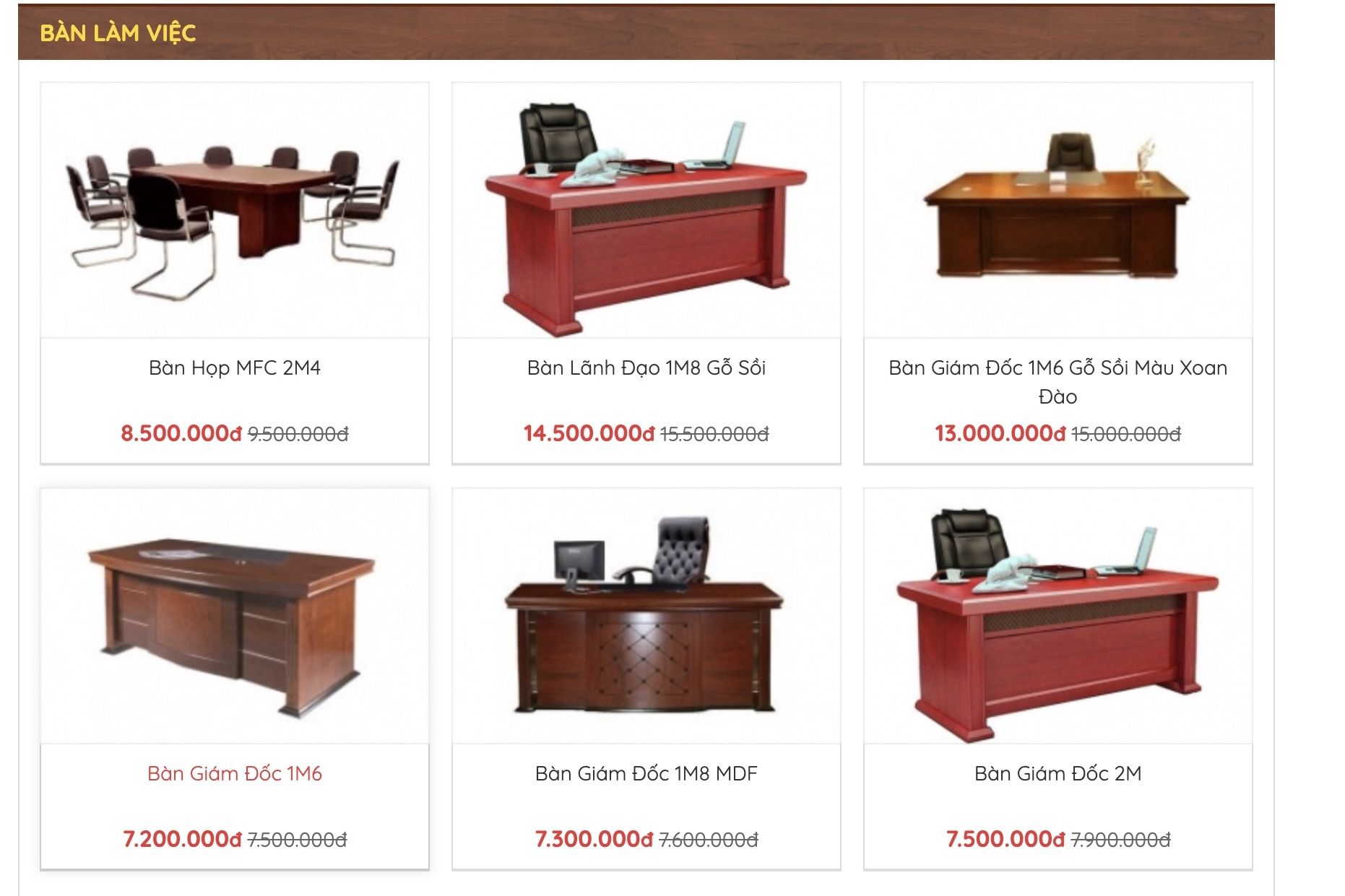 Nội thất Hà Nam - Địa chỉ mua bàn giám đốc quận Bình Thạnh giá tốt