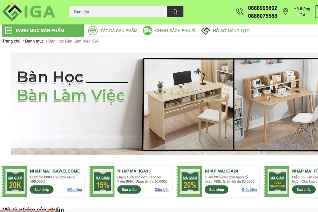 Nội thất Iga - Địa chỉ mua bàn giám đốc quận 11 giá tốt