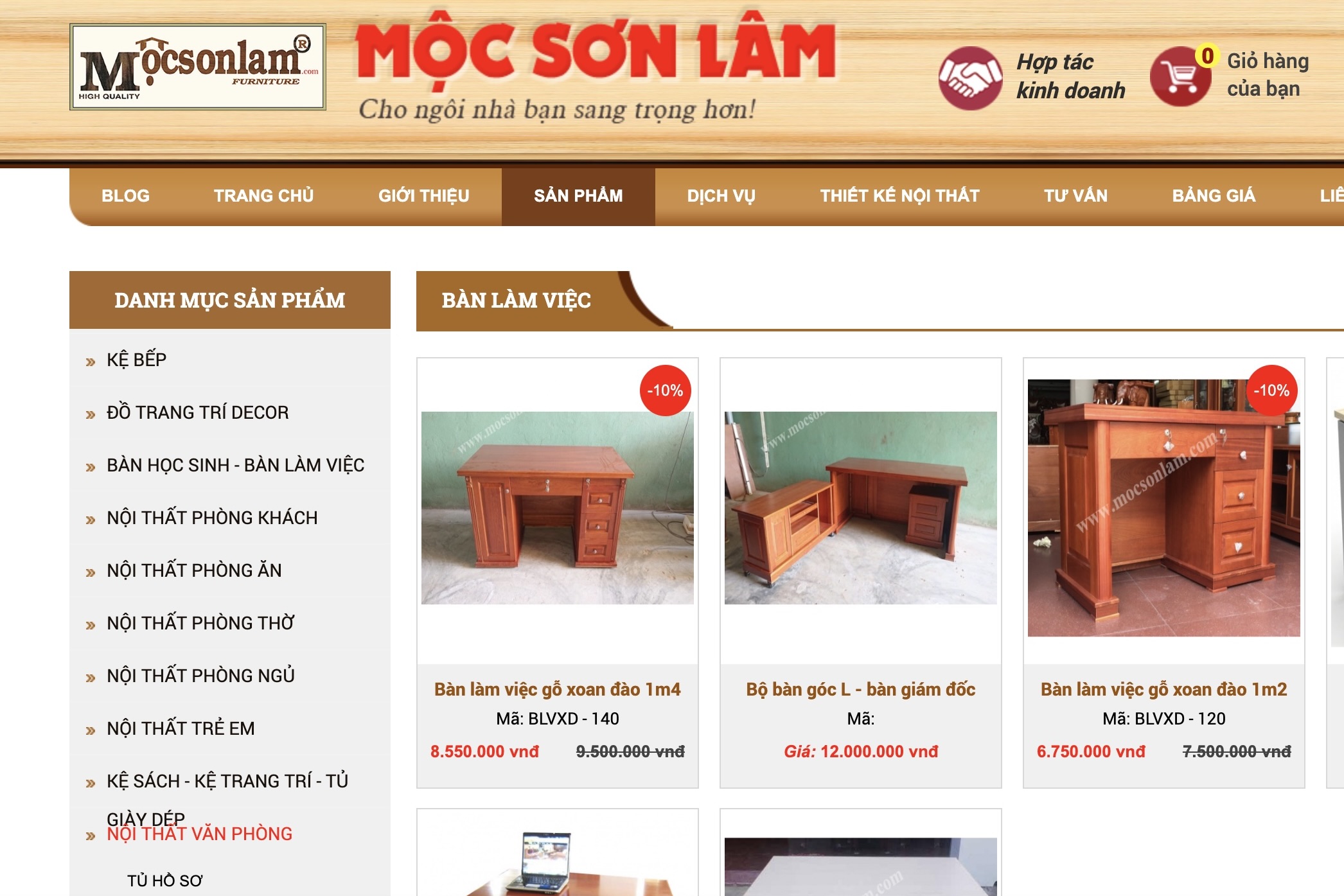 Nội thất Mộc Sơn Lâm - Địa chỉ mua bàn giám đốc quận 8 giá tốt
