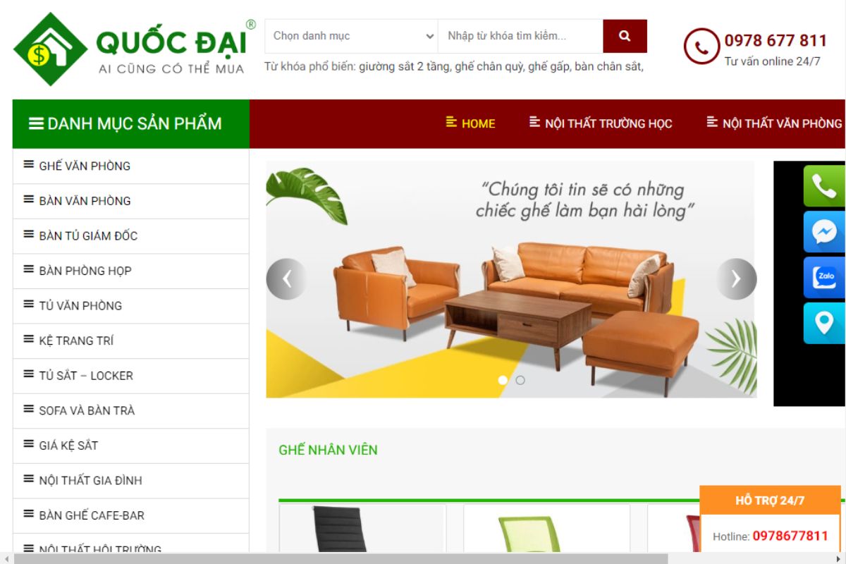 Nội thất Quốc Đại - Địa chỉ mua bàn giám đốc quận Nam Từ Liêm chất lượng