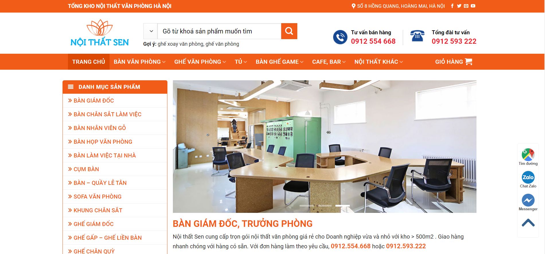 Nội thất Sen - Địa chỉ mua ghế giám đốc quận Hoàng Mai uy tín