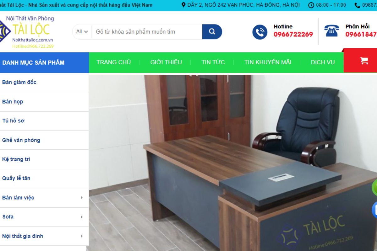 Nội thất Tài Lộc - Địa chỉ mua bàn giám đốc quận Hà Đông uy tín
