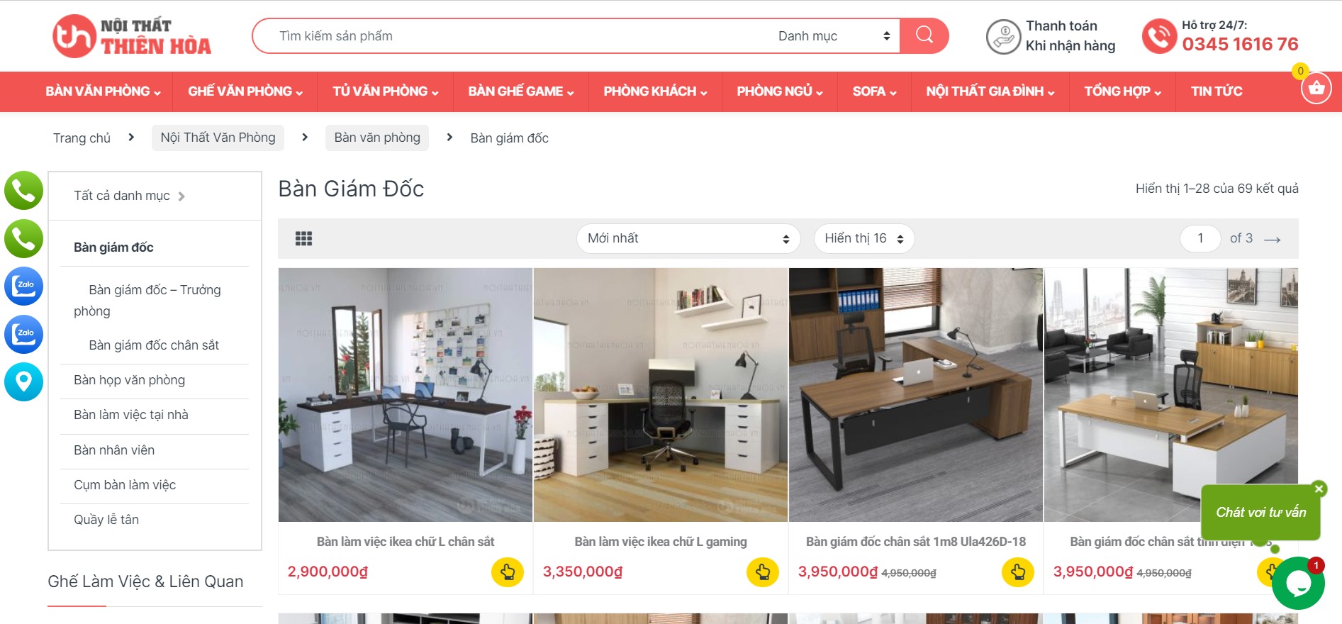 Nội thất Thiên Hòa - Địa chỉ mua bàn giám đốc quận Thủ Đức giá tốt