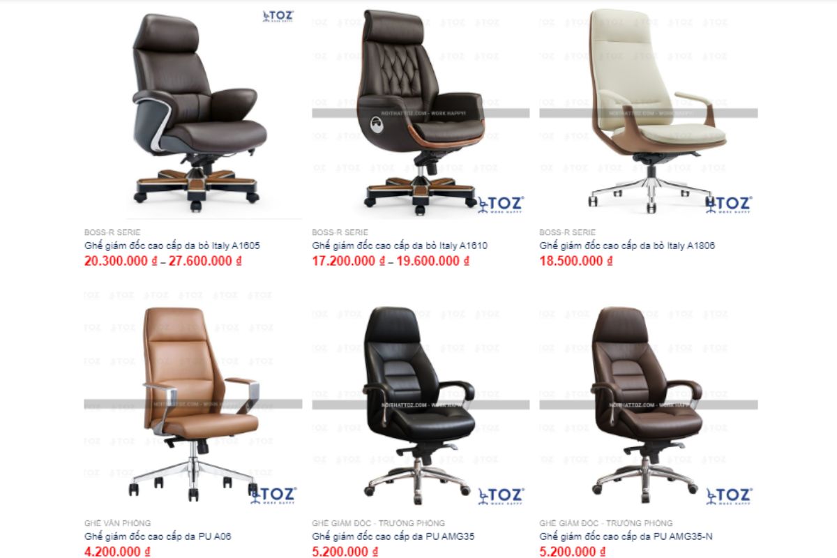 Nội thất TOZ - Địa chỉ mua ghế giám đốc quận Nam Từ Liêm đa mẫu mã