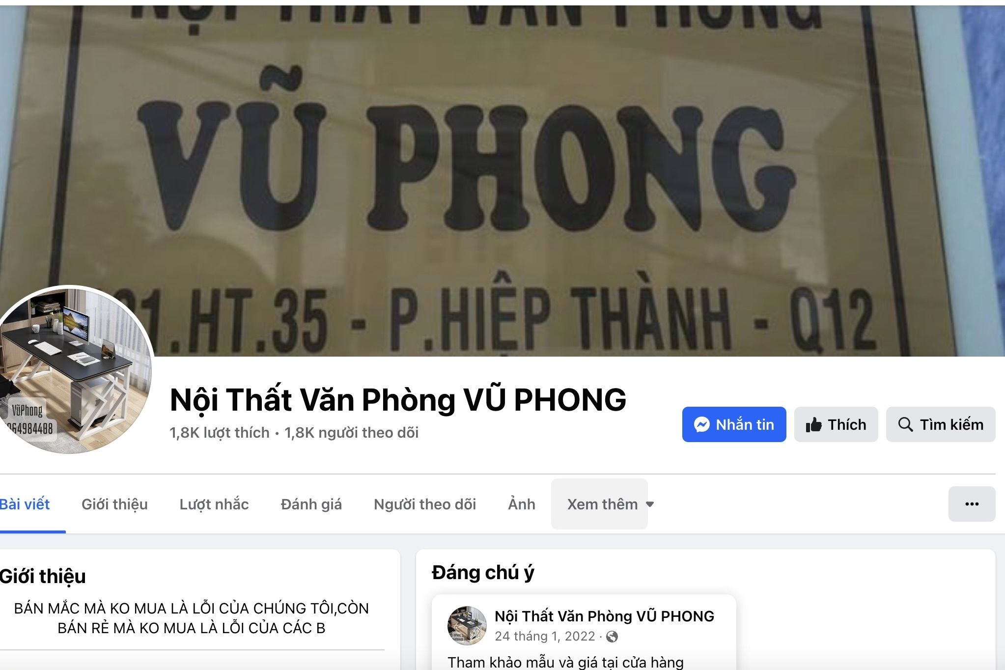Nội thất Vũ Phong - Địa chỉ mua bàn giám đốc quận 12