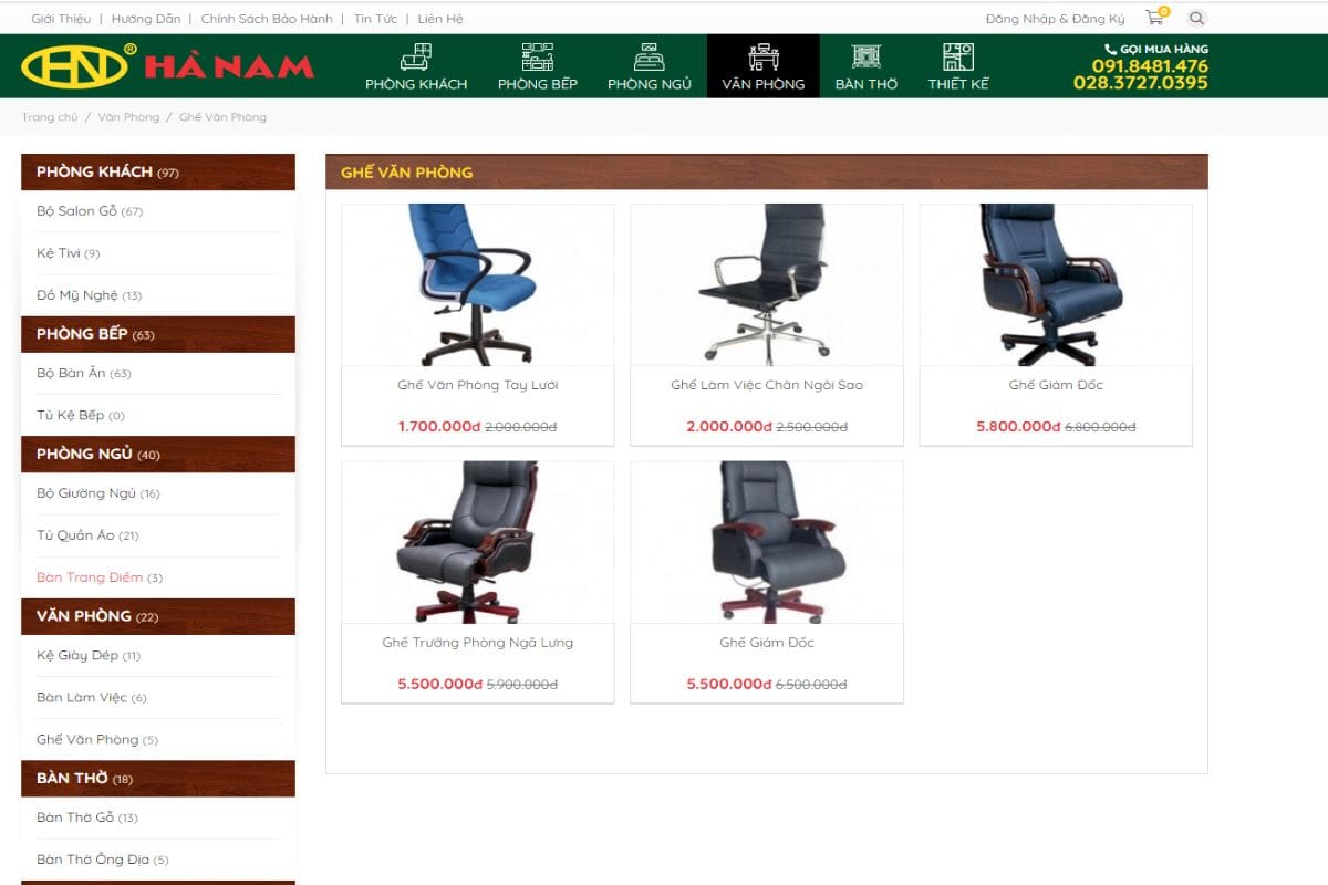 Siêu thị nội thất Hà Nam - Địa chỉ mua ghế giám đốc quận Gò Vấp uy tín