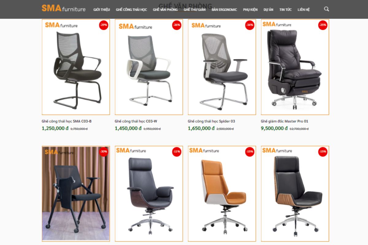 SMA Furniture - Địa chỉ mua ghế giám đốc quận Hà Đông chất lượng cao