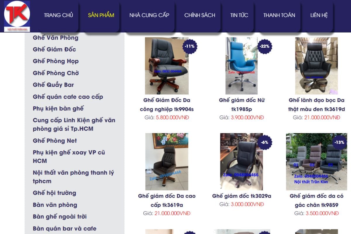 Nội thất Trần Kim - Địa chỉ sửa ghế giám đốc tại TPHCM