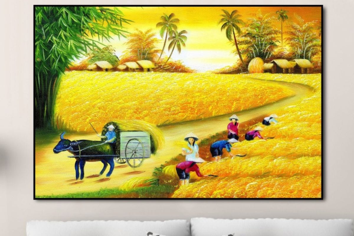 Tranh phong cảnh đồng quê treo phòng giám đốc mệnh Thủy