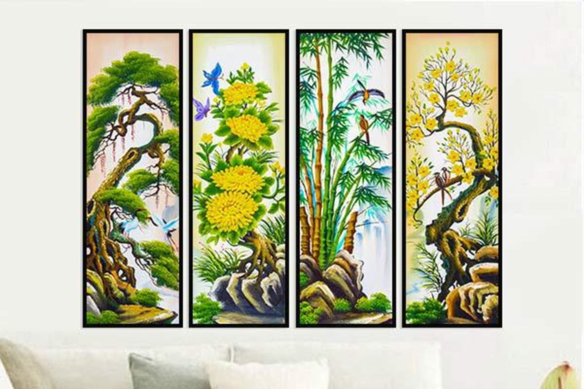 Tranh treo phòng giám đốc mệnh Thủy Tứ quý