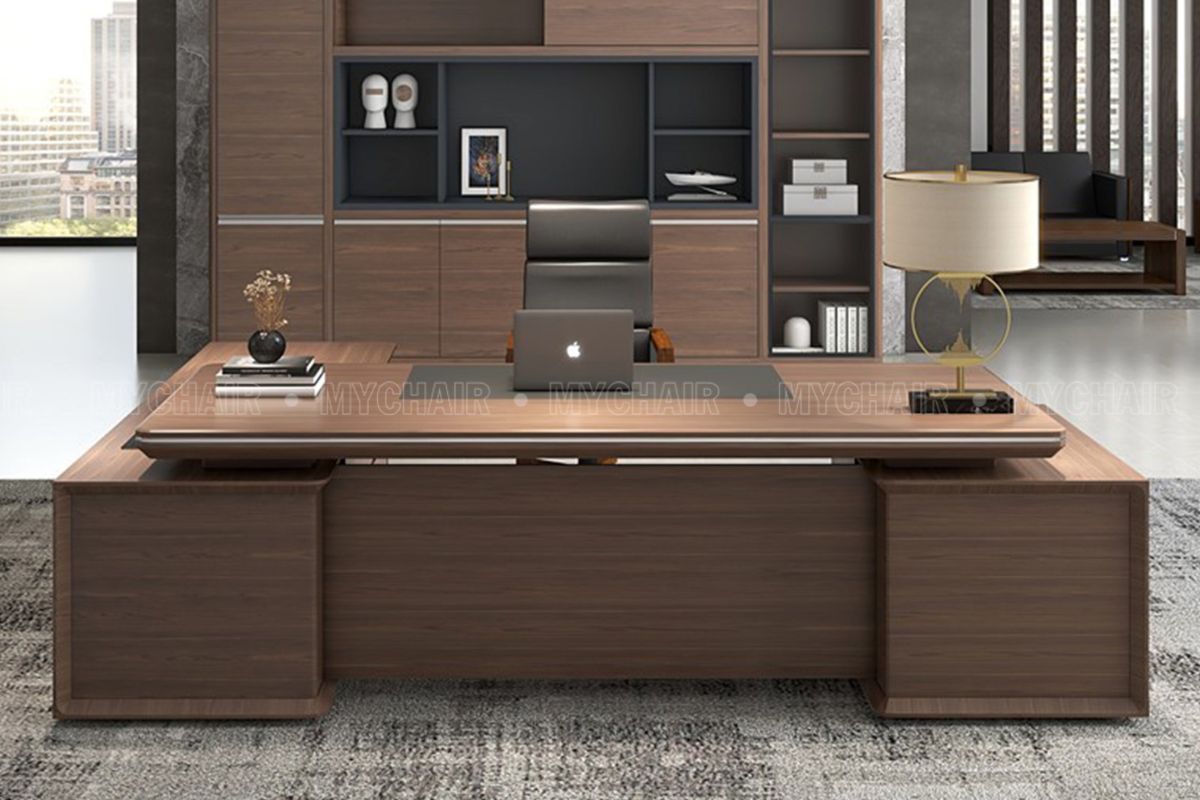 Thiết kế phòng giám đốc tuổi Tý tone nâu trầm ấm